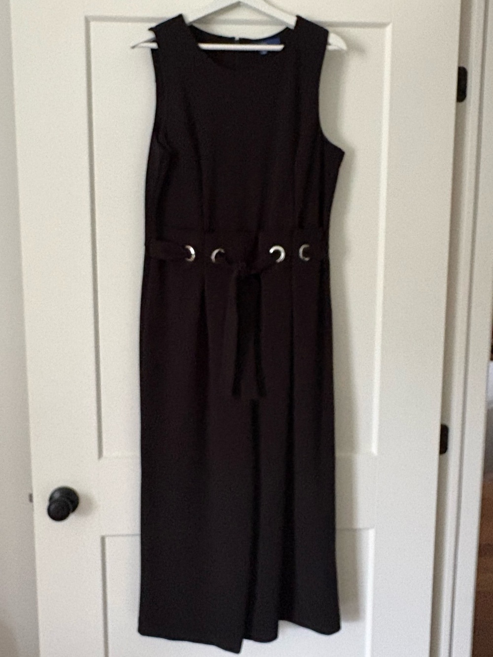 Apt. 9 Black Sleeveless Jumpsuit with Grommet Belt